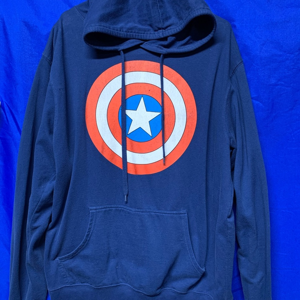 Marvel Dark Blue Captain America Sweatshirt Hoodie